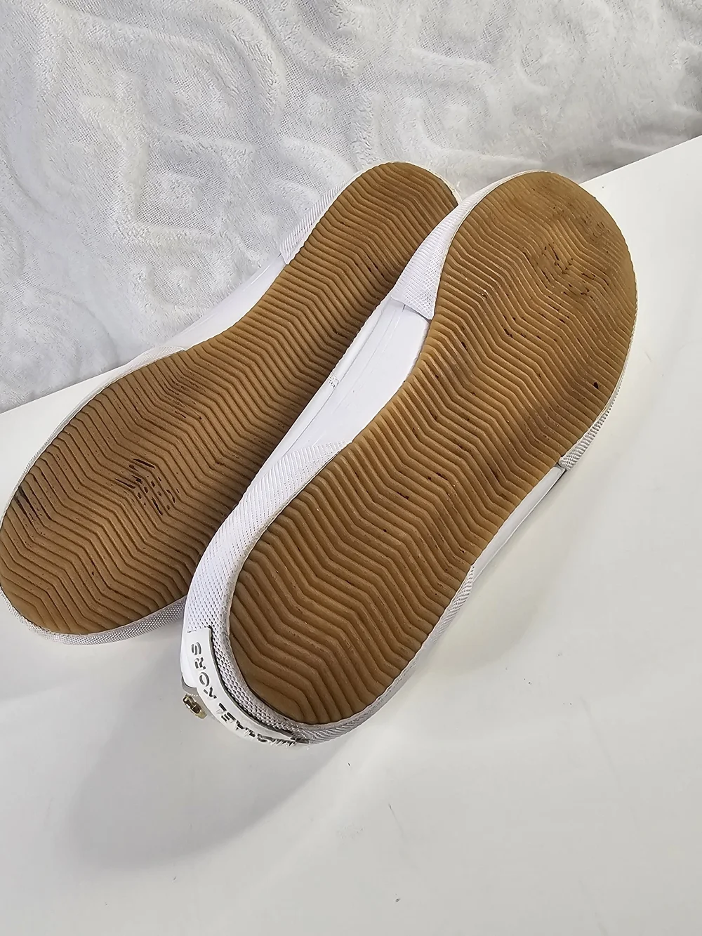 Michael Kors White Sneakers with Gold Accents